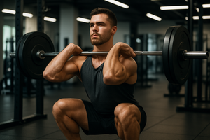 man doing a front squat